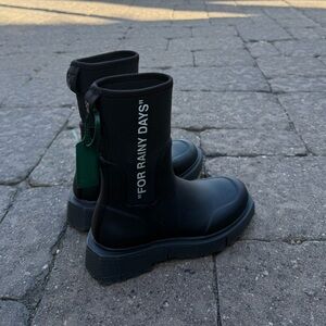 Off white rainy day boots